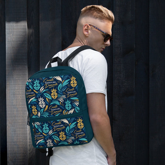 Create. Innovate. Dominate. Backpack Inspirational Gear for Work, Travel & Everyday Life