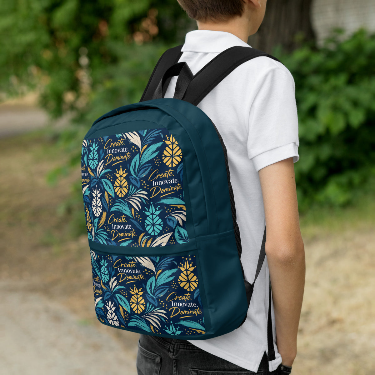 Create. Innovate. Dominate. Backpack Inspirational Gear for Work, Travel & Everyday Life