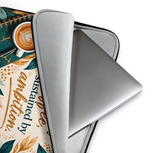Powered by Coffee, Sustained by Ambition – Laptop Sleeve